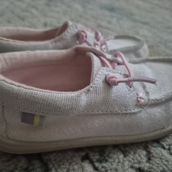 Cat & Jack Pink and White Moccasins Slip-On Comfort - Picture 3 of 5